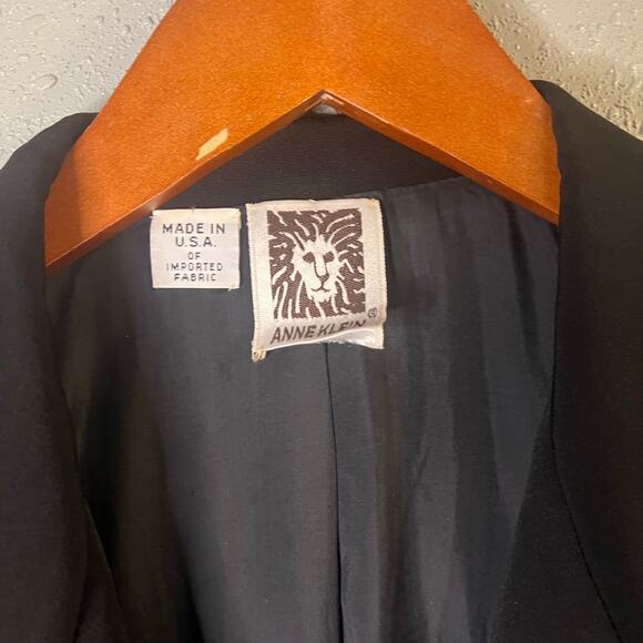 Anne Klein Women’s Suit Jacket Blazer Black sz 10 vtg feminine ptp 20.5 office - Picture 5 of 15